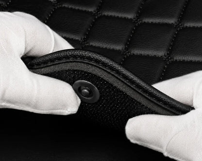 V12 Mats premium diamond custom car mats set | Black and Black Stitching